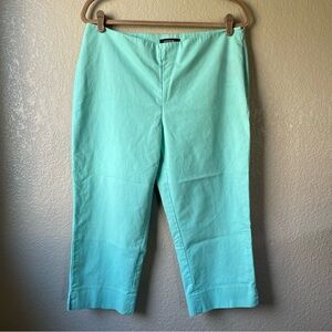 Lafayette 148 Womens 12 Turquoise Blue Cropped Ankle Pant Career Quiet Luxury